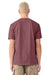 Bella + Canvas BC4810GD Mens Garment Dyed Short Sleeve Crewneck T-Shirt Washed Maroon Model Back
