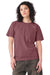Bella + Canvas BC4810GD Mens Garment Dyed Short Sleeve Crewneck T-Shirt Washed Maroon Model Side