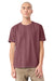 Bella + Canvas BC4810GD Mens Garment Dyed Short Sleeve Crewneck T-Shirt Washed Maroon Model Front