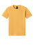 Bella + Canvas BC4810GD Mens Garment Dyed Short Sleeve Crewneck T-Shirt Washed Mustard Yellow Flat Front