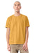Bella + Canvas BC4810GD Mens Garment Dyed Short Sleeve Crewneck T-Shirt Washed Mustard Yellow Model Front