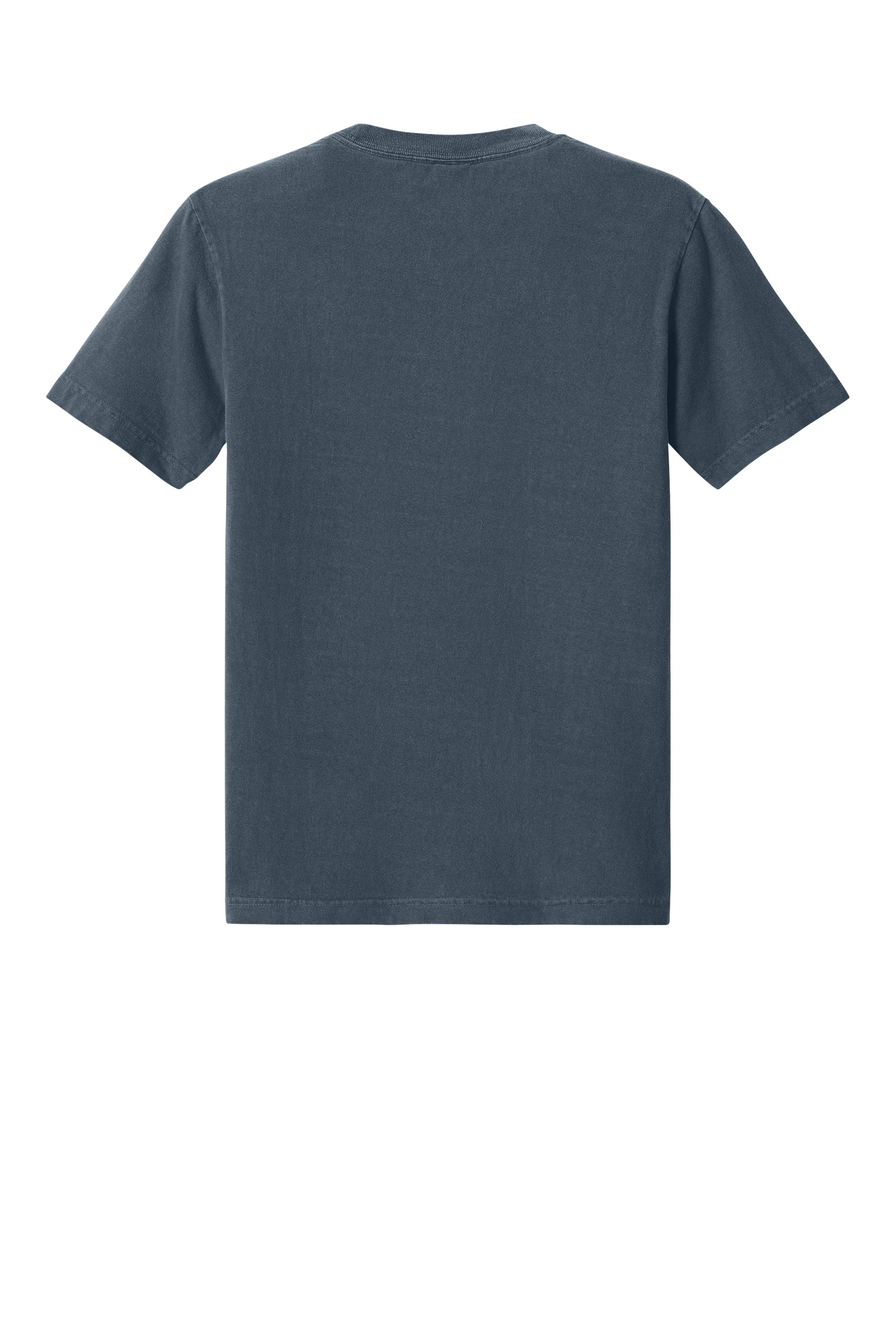 Bella + Canvas BC4810GD Mens Garment Dyed Short Sleeve Crewneck T-Shirt Washed Navy Blue Flat Back