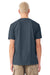 Bella + Canvas BC4810GD Mens Garment Dyed Short Sleeve Crewneck T-Shirt Washed Navy Blue Model Back