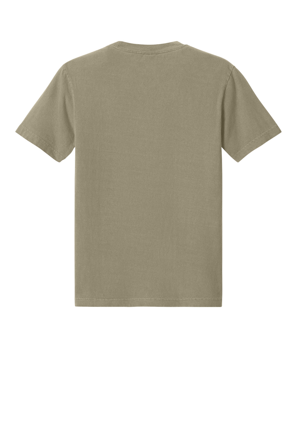Bella + Canvas BC4810GD Mens Garment Dyed Short Sleeve Crewneck T-Shirt Washed Olive Green Flat Back