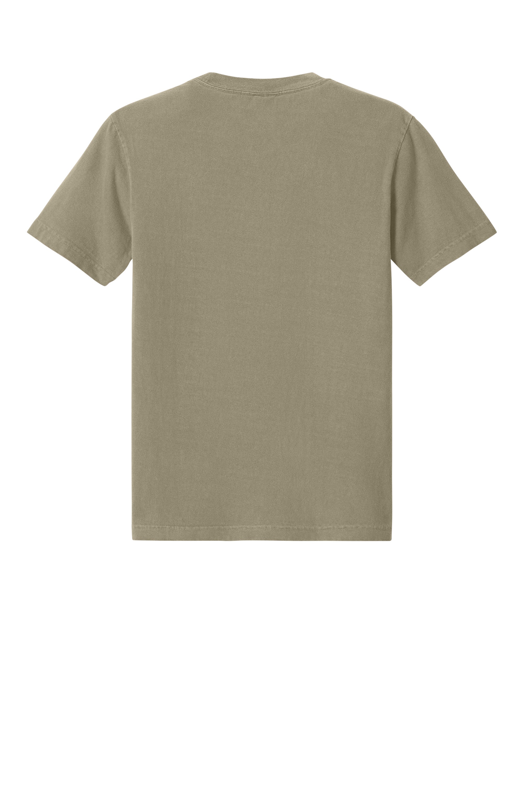 Bella + Canvas BC4810GD Mens Garment Dyed Short Sleeve Crewneck T-Shirt Washed Olive Green Flat Back