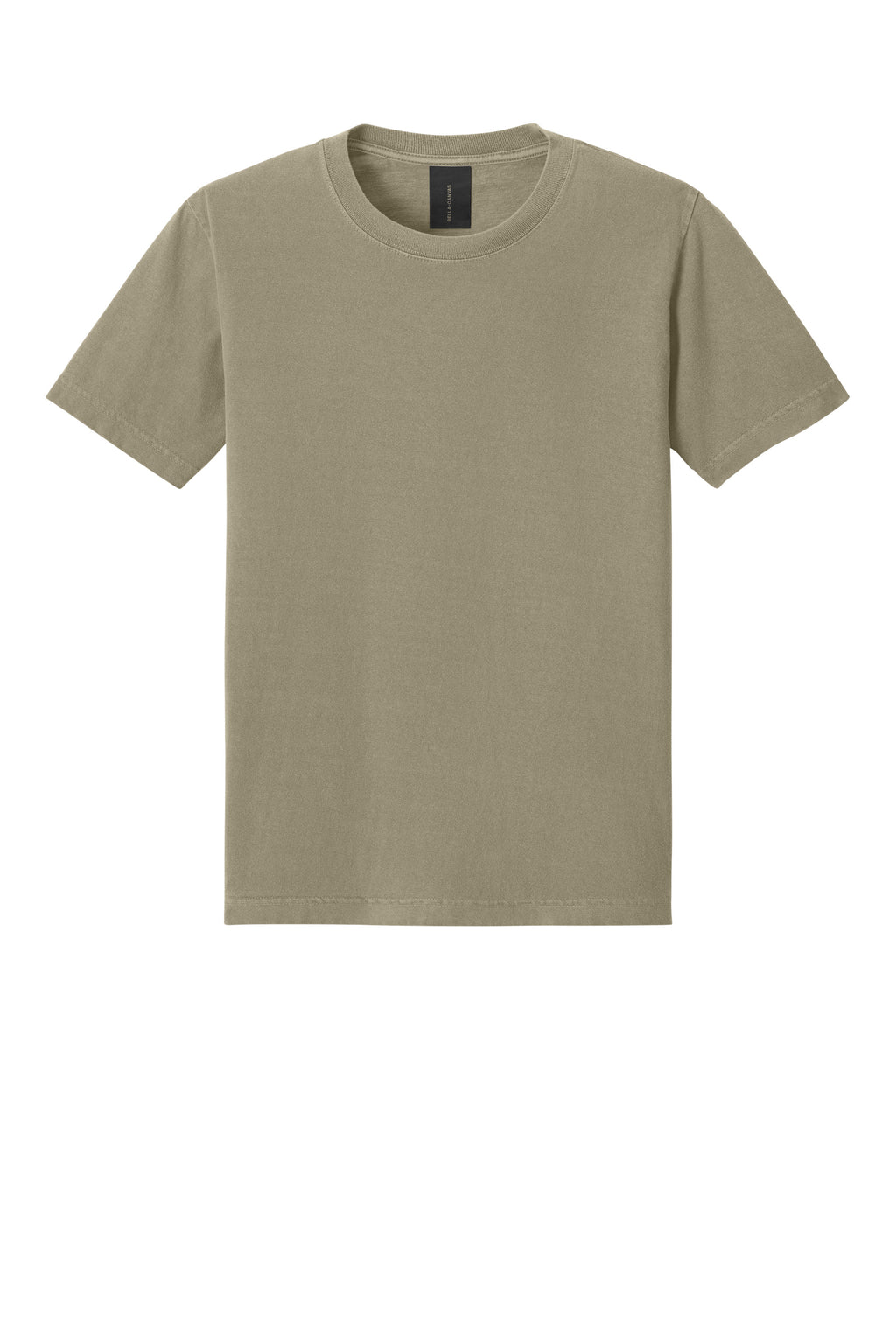 Bella + Canvas BC4810GD Mens Garment Dyed Short Sleeve Crewneck T-Shirt Washed Olive Green Flat Front