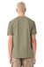 Bella + Canvas BC4810GD Mens Garment Dyed Short Sleeve Crewneck T-Shirt Washed Olive Green Model Back