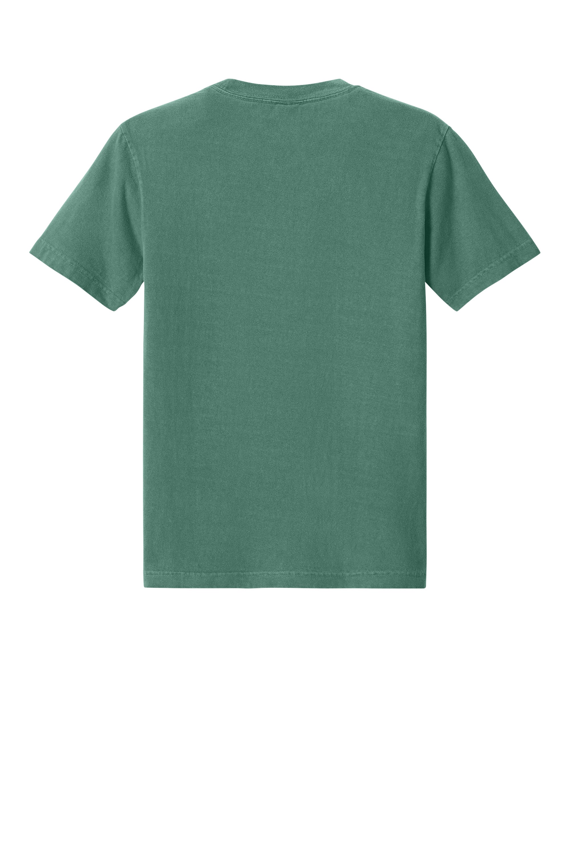 Bella + Canvas BC4810GD Mens Garment Dyed Short Sleeve Crewneck T-Shirt Washed Pine Green Flat Back