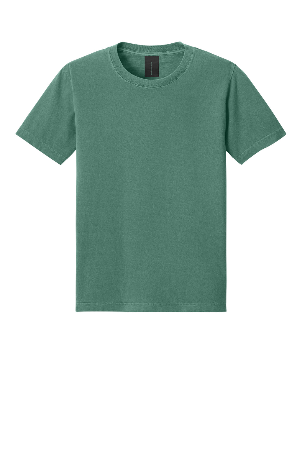 Bella + Canvas BC4810GD Mens Garment Dyed Short Sleeve Crewneck T-Shirt Washed Pine Green Flat Front
