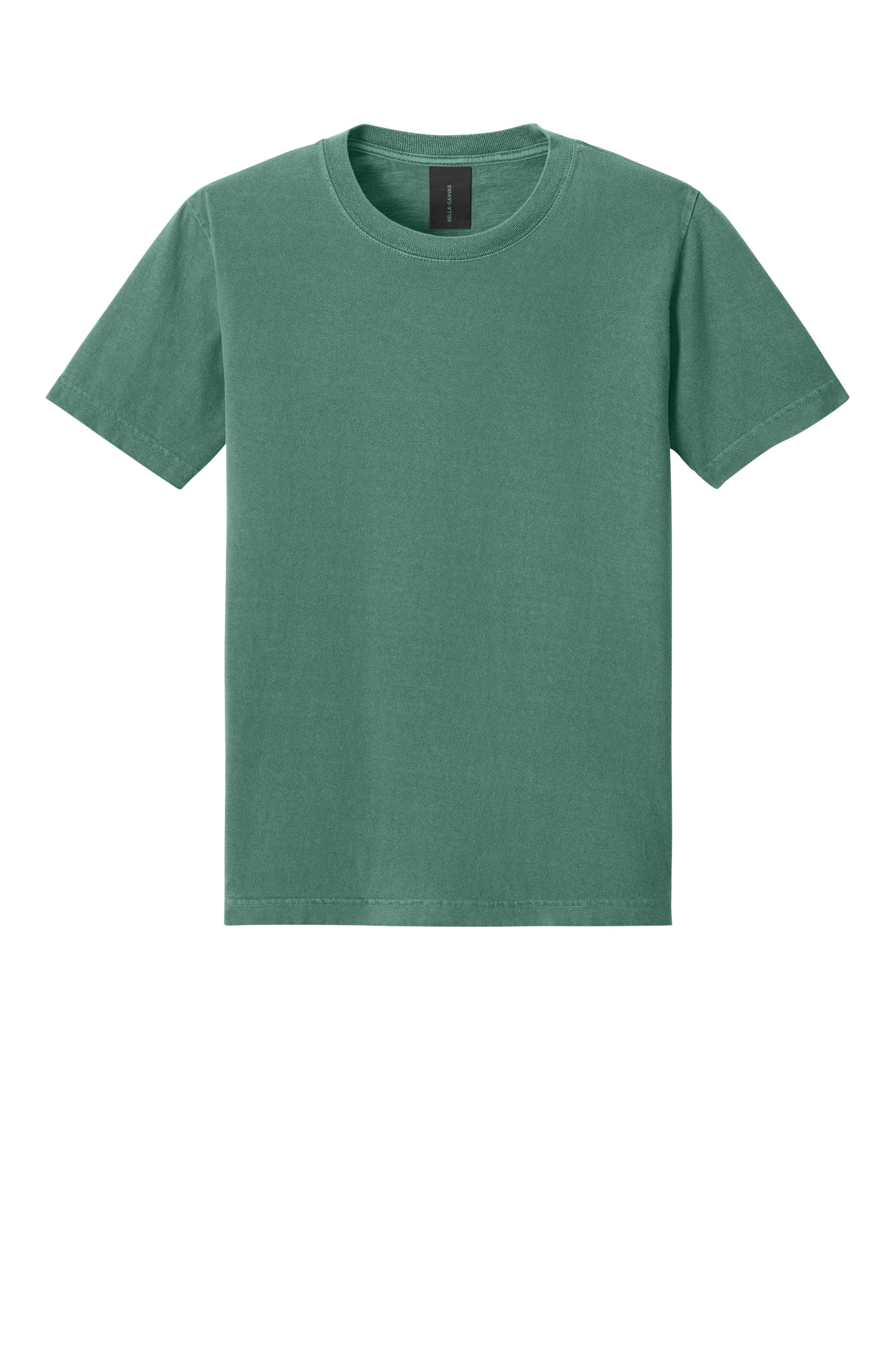 Bella + Canvas BC4810GD Mens Garment Dyed Short Sleeve Crewneck T-Shirt Washed Pine Green Flat Front