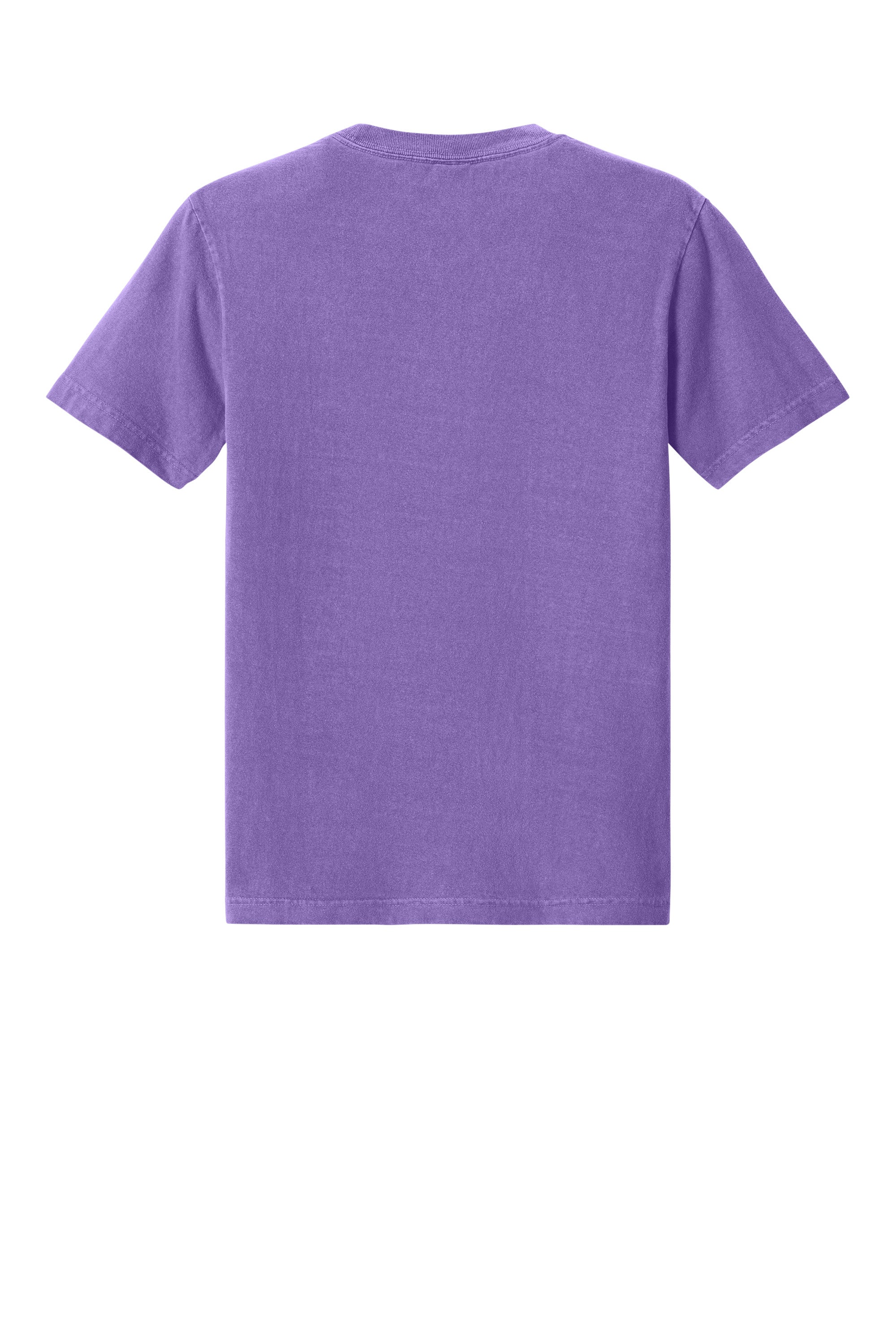 Bella + Canvas BC4810GD Mens Garment Dyed Short Sleeve Crewneck T-Shirt Washed Purple Flat Back