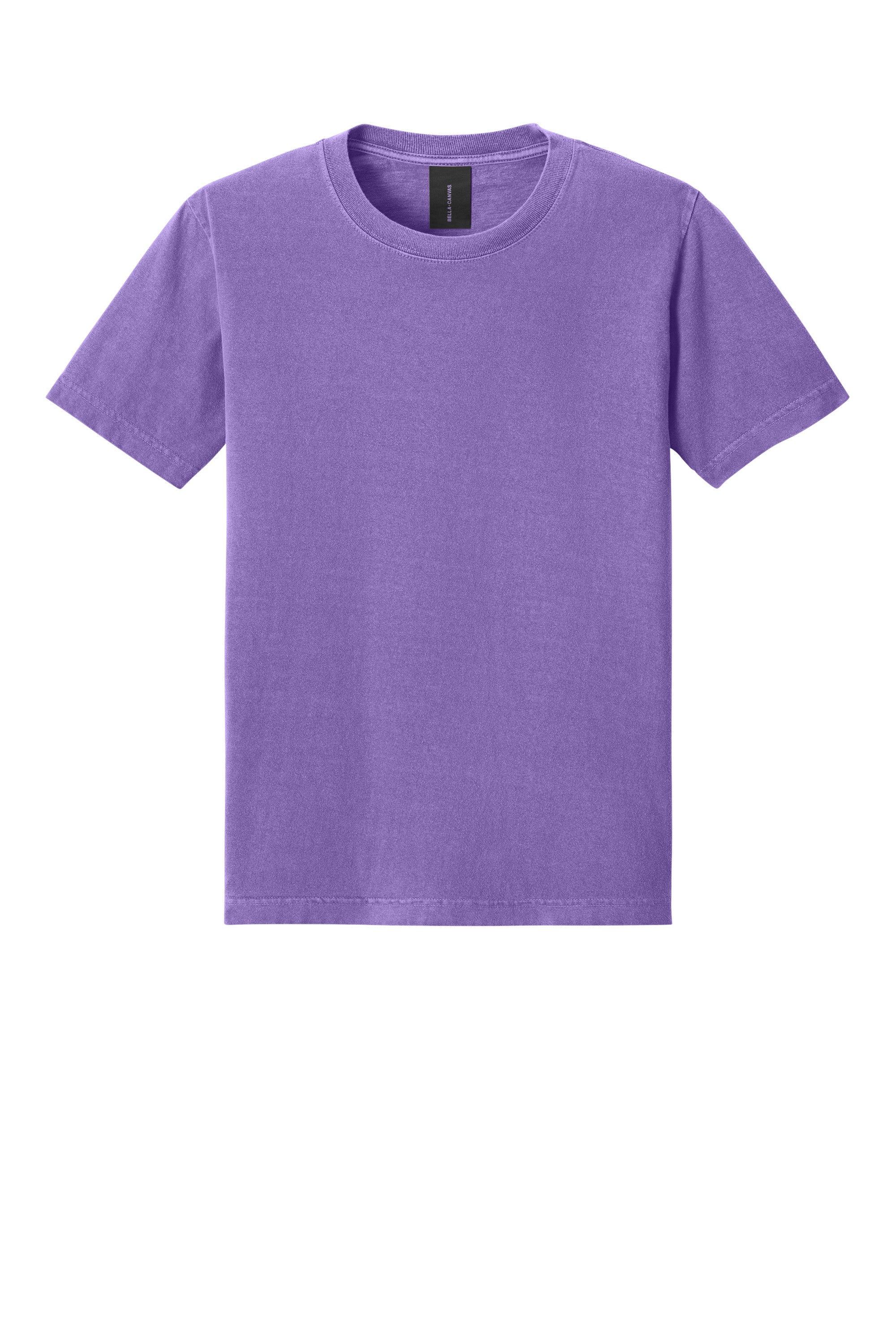 Bella + Canvas BC4810GD Mens Garment Dyed Short Sleeve Crewneck T-Shirt Washed Purple Flat Front