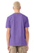 Bella + Canvas BC4810GD Mens Garment Dyed Short Sleeve Crewneck T-Shirt Washed Purple Model Back