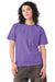 Bella + Canvas BC4810GD Mens Garment Dyed Short Sleeve Crewneck T-Shirt Washed Purple Model Side