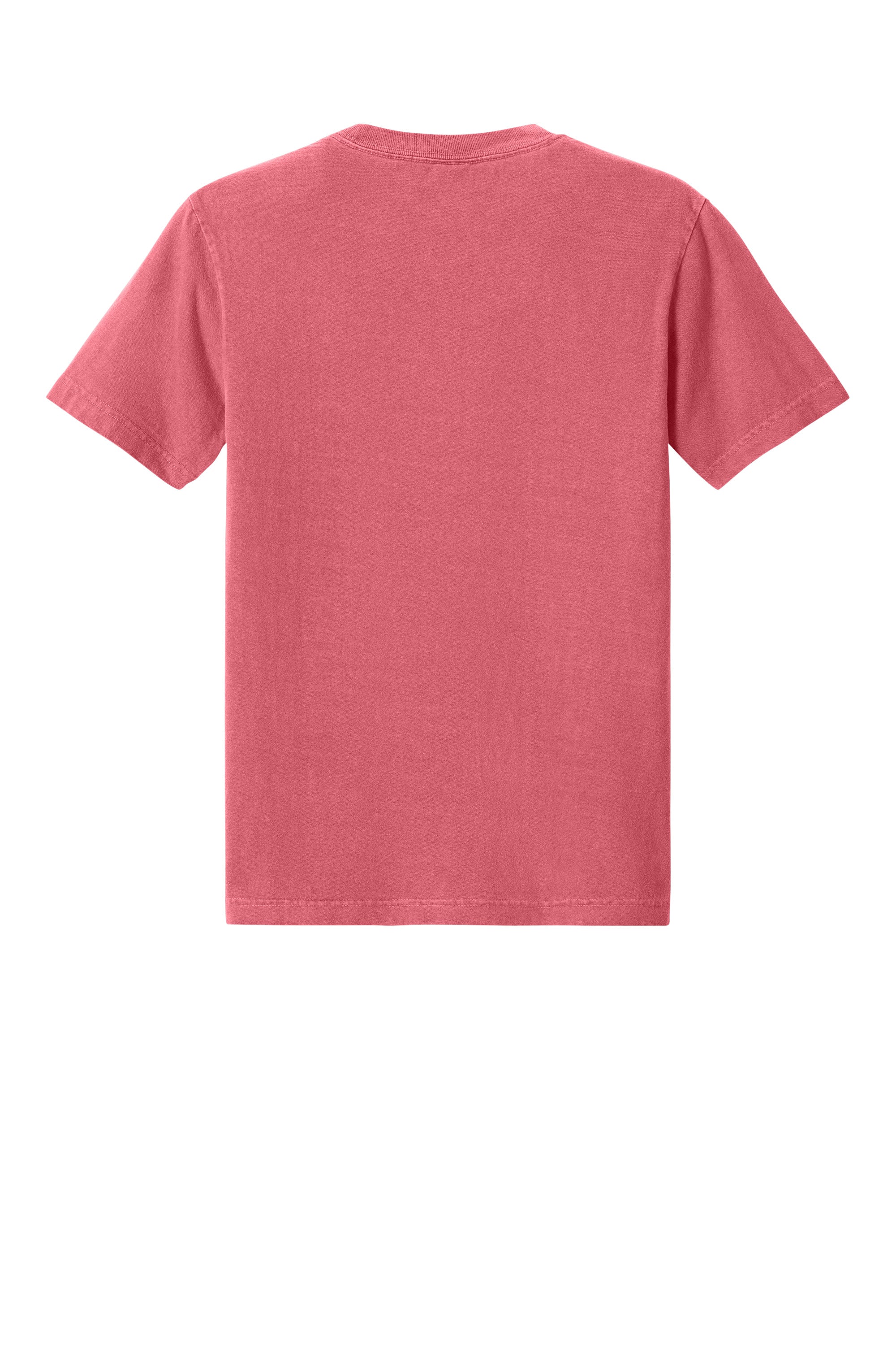 Bella + Canvas BC4810GD Mens Garment Dyed Short Sleeve Crewneck T-Shirt Washed Red Flat Back