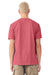 Bella + Canvas BC4810GD Mens Garment Dyed Short Sleeve Crewneck T-Shirt Washed Red Model Back
