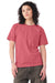 Bella + Canvas BC4810GD Mens Garment Dyed Short Sleeve Crewneck T-Shirt Washed Red Model Side