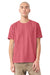 Bella + Canvas BC4810GD Mens Garment Dyed Short Sleeve Crewneck T-Shirt Washed Red Model Front
