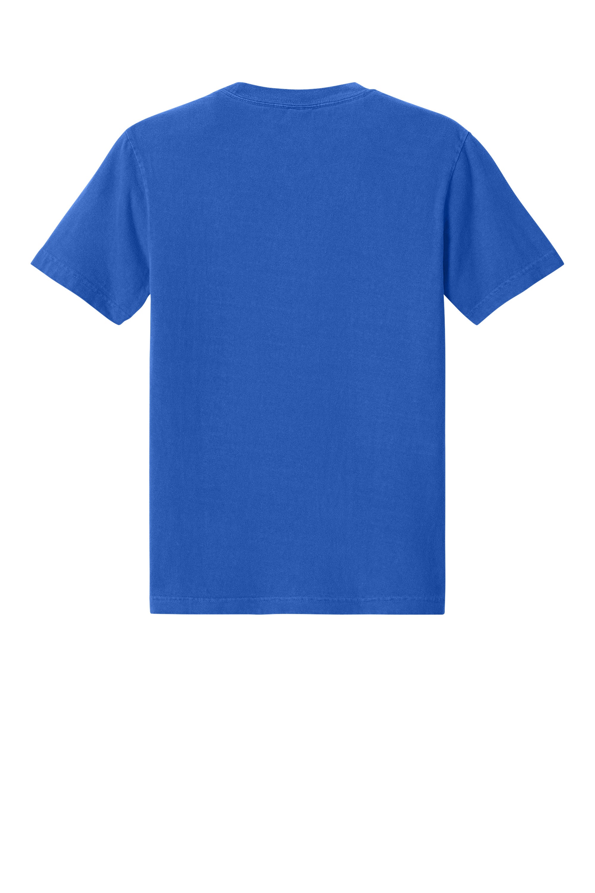 Bella + Canvas BC4810GD Mens Garment Dyed Short Sleeve Crewneck T-Shirt Washed Royal Blue Flat Back