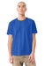 Bella + Canvas BC4810GD Mens Garment Dyed Short Sleeve Crewneck T-Shirt Washed Royal Blue Model Front