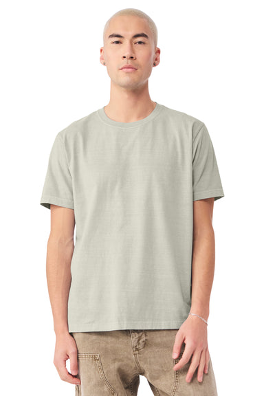Bella + Canvas BC4810GD Mens Garment Dyed Short Sleeve Crewneck T-Shirt Washed Thyme Model Front