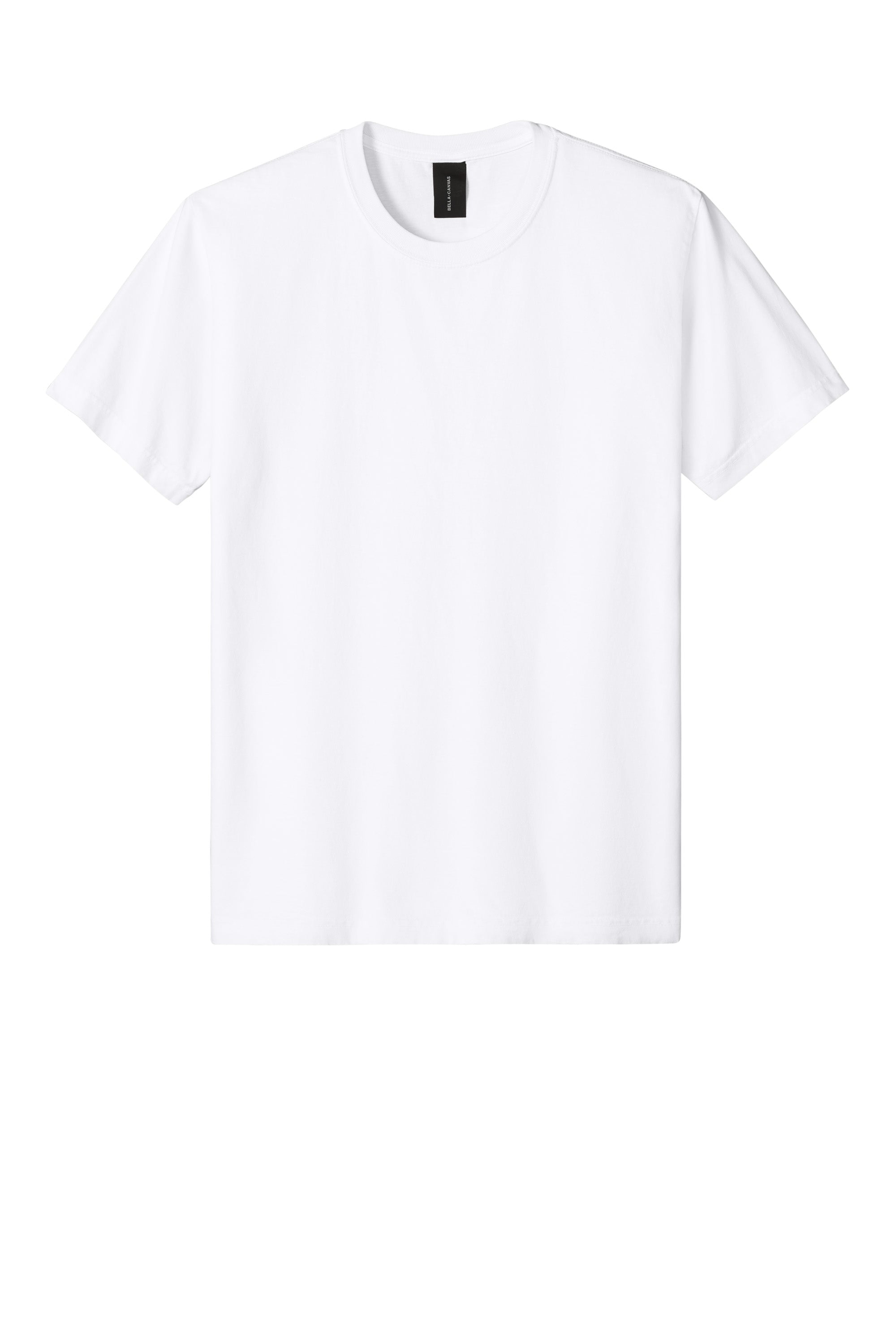Bella + Canvas BC4810GD Mens Garment Dyed Short Sleeve Crewneck T-Shirt White Flat Front