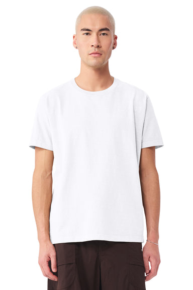 Bella + Canvas BC4810GD Mens Garment Dyed Short Sleeve Crewneck T-Shirt White Model Front