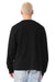 Bella + Canvas BC4851GD Mens Garment Dyed Long Sleeve Crewneck T-Shirt Black Model Back