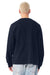 Bella + Canvas BC4851GD Mens Garment Dyed Long Sleeve Crewneck T-Shirt Navy Blue Model Back