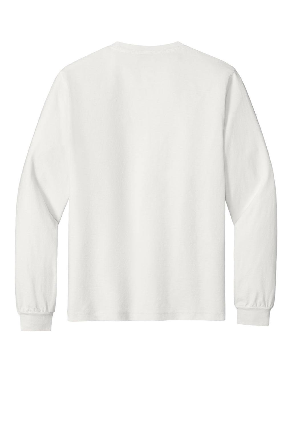 Bella + Canvas BC4851GD Mens Garment Dyed Long Sleeve Crewneck T-Shirt Vintage White Flat Back
