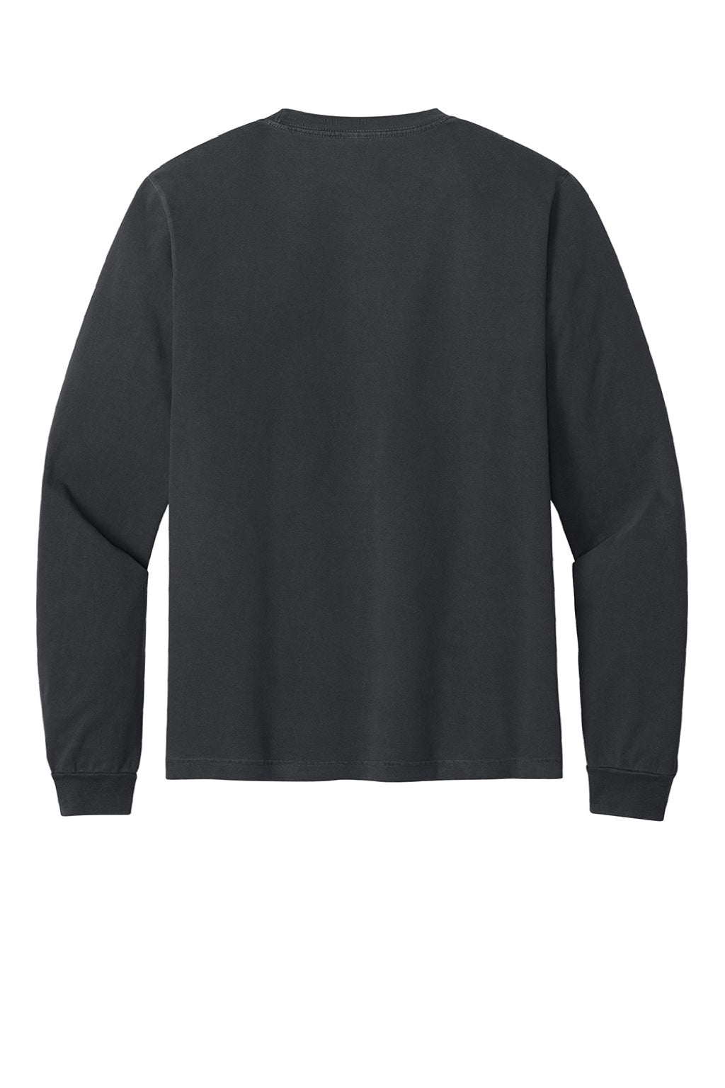 Bella + Canvas BC4851GD Mens Garment Dyed Long Sleeve Crewneck T-Shirt Washed Black Flat Back