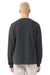 Bella + Canvas BC4851GD Mens Garment Dyed Long Sleeve Crewneck T-Shirt Washed Black Model Back