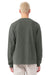 Bella + Canvas BC4851GD Mens Garment Dyed Long Sleeve Crewneck T-Shirt Washed Charcoal Grey Model Back