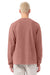 Bella + Canvas BC4851GD Mens Garment Dyed Long Sleeve Crewneck T-Shirt Washed Chestnut Model Back