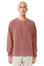 Bella + Canvas BC4851GD Mens Garment Dyed Long Sleeve Crewneck T-Shirt Washed Chestnut Model Front