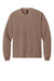 Bella + Canvas BC4851GD Mens Garment Dyed Long Sleeve Crewneck T-Shirt Washed Cocoa Brown Flat Front