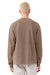 Bella + Canvas BC4851GD Mens Garment Dyed Long Sleeve Crewneck T-Shirt Washed Cocoa Brown Model Back