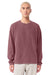 Bella + Canvas BC4851GD Mens Garment Dyed Long Sleeve Crewneck T-Shirt Washed Maroon Model Front
