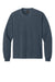 Bella + Canvas BC4851GD Mens Garment Dyed Long Sleeve Crewneck T-Shirt Washed Navy Blue Flat Front
