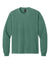 Bella + Canvas BC4851GD Mens Garment Dyed Long Sleeve Crewneck T-Shirt Washed Pine Green Flat Front