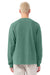 Bella + Canvas BC4851GD Mens Garment Dyed Long Sleeve Crewneck T-Shirt Washed Pine Green Model Back