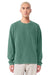 Bella + Canvas BC4851GD Mens Garment Dyed Long Sleeve Crewneck T-Shirt Washed Pine Green Model Front