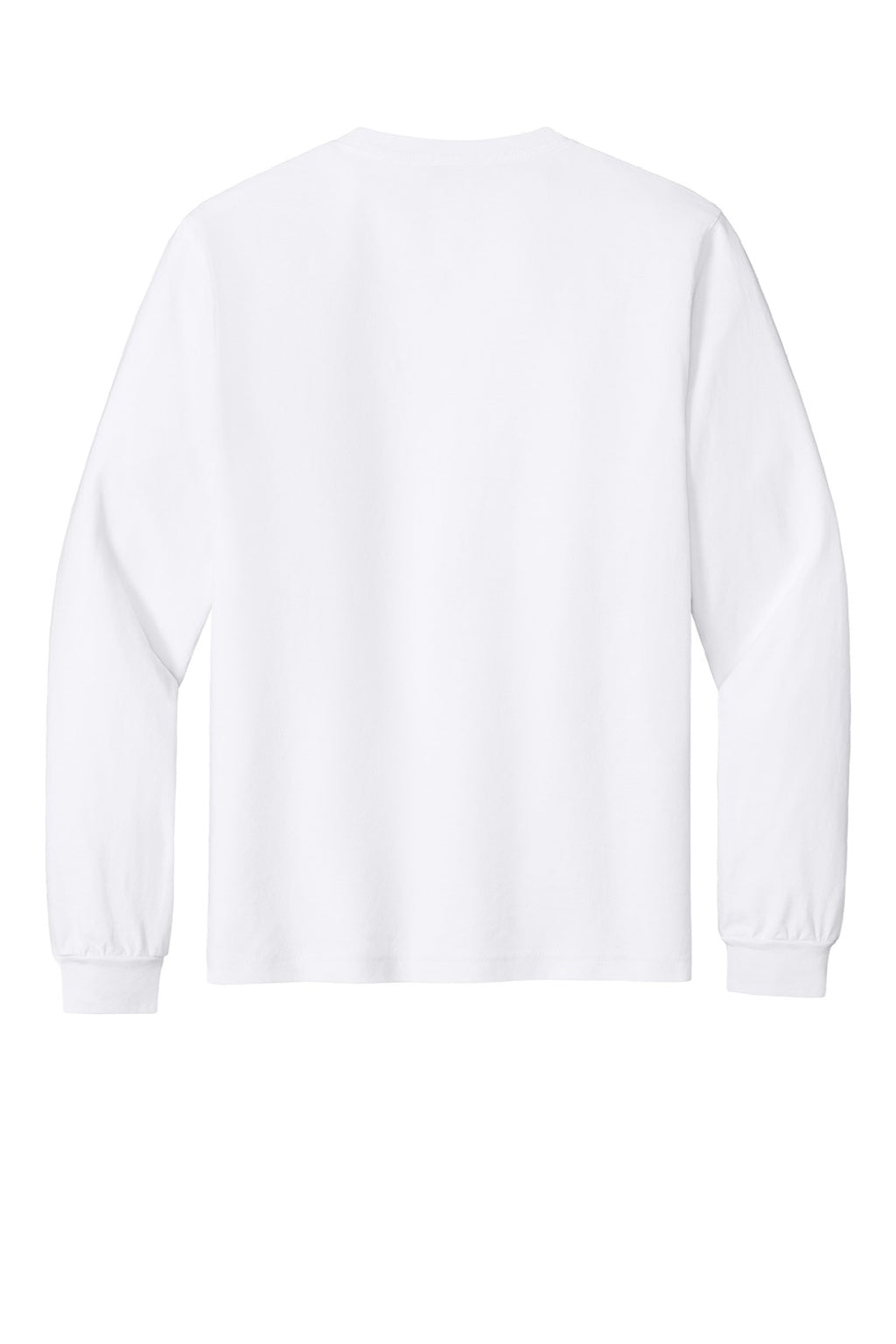 Bella + Canvas BC4851GD Mens Garment Dyed Long Sleeve Crewneck T-Shirt White Flat Back