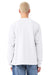 Bella + Canvas BC4851GD Mens Garment Dyed Long Sleeve Crewneck T-Shirt White Model Back