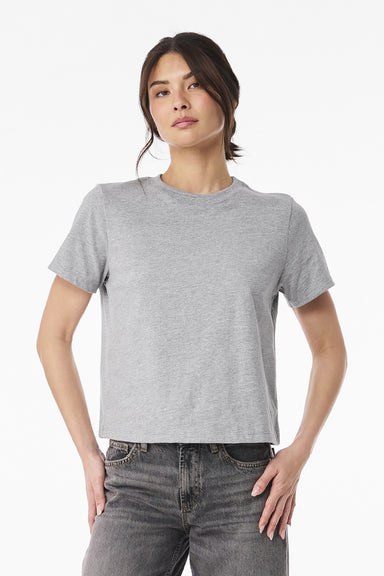 Bella + Canvas BC6110 Womens Short Sleeve Crewneck T-Shirt Heather Grey Model Front