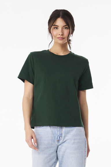 Bella + Canvas BC6110 Womens Short Sleeve Crewneck T-Shirt Forest Green Model Front