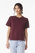 Bella + Canvas BC6110 Womens Short Sleeve Crewneck T-Shirt Maroon Model Front