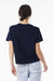 Bella + Canvas BC6110 Womens Short Sleeve Crewneck T-Shirt Navy Blue Model Back