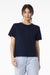 Bella + Canvas BC6110 Womens Short Sleeve Crewneck T-Shirt Navy Blue Model Front