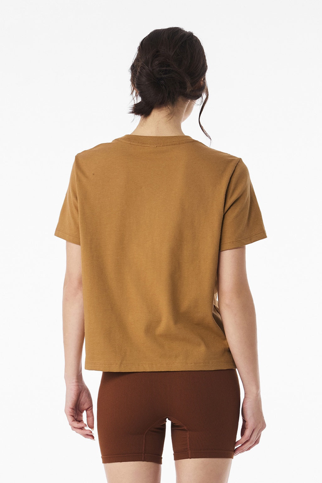 Bella + Canvas BC6110 Womens Short Sleeve Crewneck T-Shirt Toast Model Back